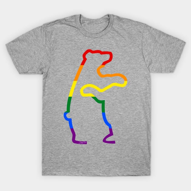 Bear Hugger Pride Colors T-Shirt by JayGeeArt